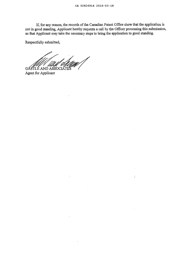 Document de brevet canadien 2826914. Ordonnance spéciale 20160318. Image 2 de 2