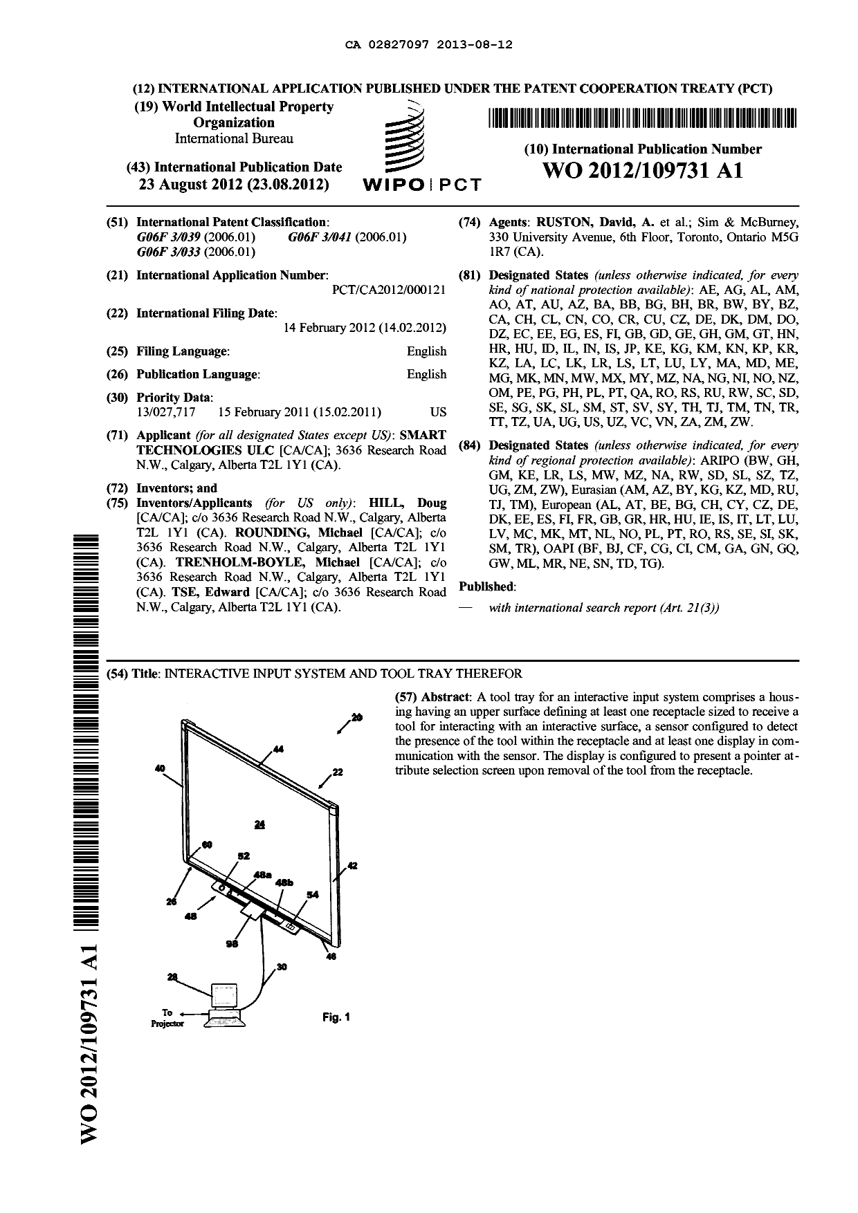 Document de brevet canadien 2827097. Abrégé 20130812. Image 1 de 1