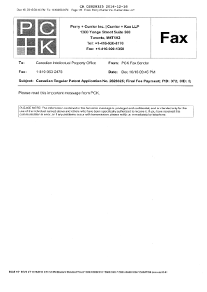 Document de brevet canadien 2828325. Correspondance 20151216. Image 3 de 3