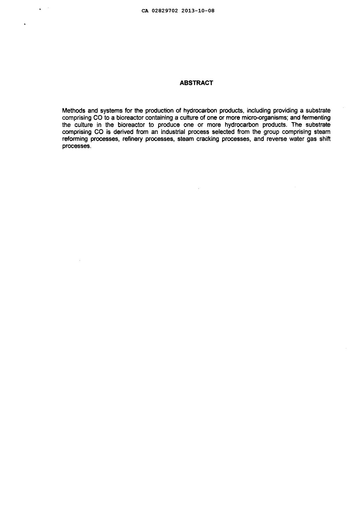 Document de brevet canadien 2829702. Abrégé 20121208. Image 1 de 1