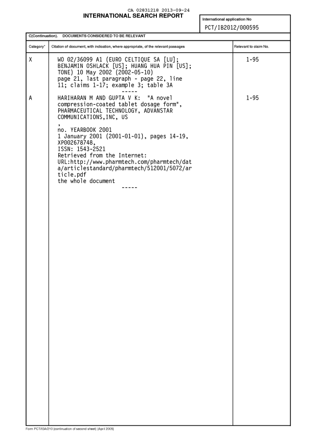 Document de brevet canadien 2831218. PCT 20121224. Image 11 de 13