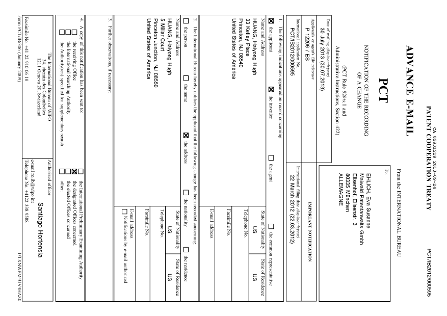 Document de brevet canadien 2831218. PCT 20121224. Image 1 de 13