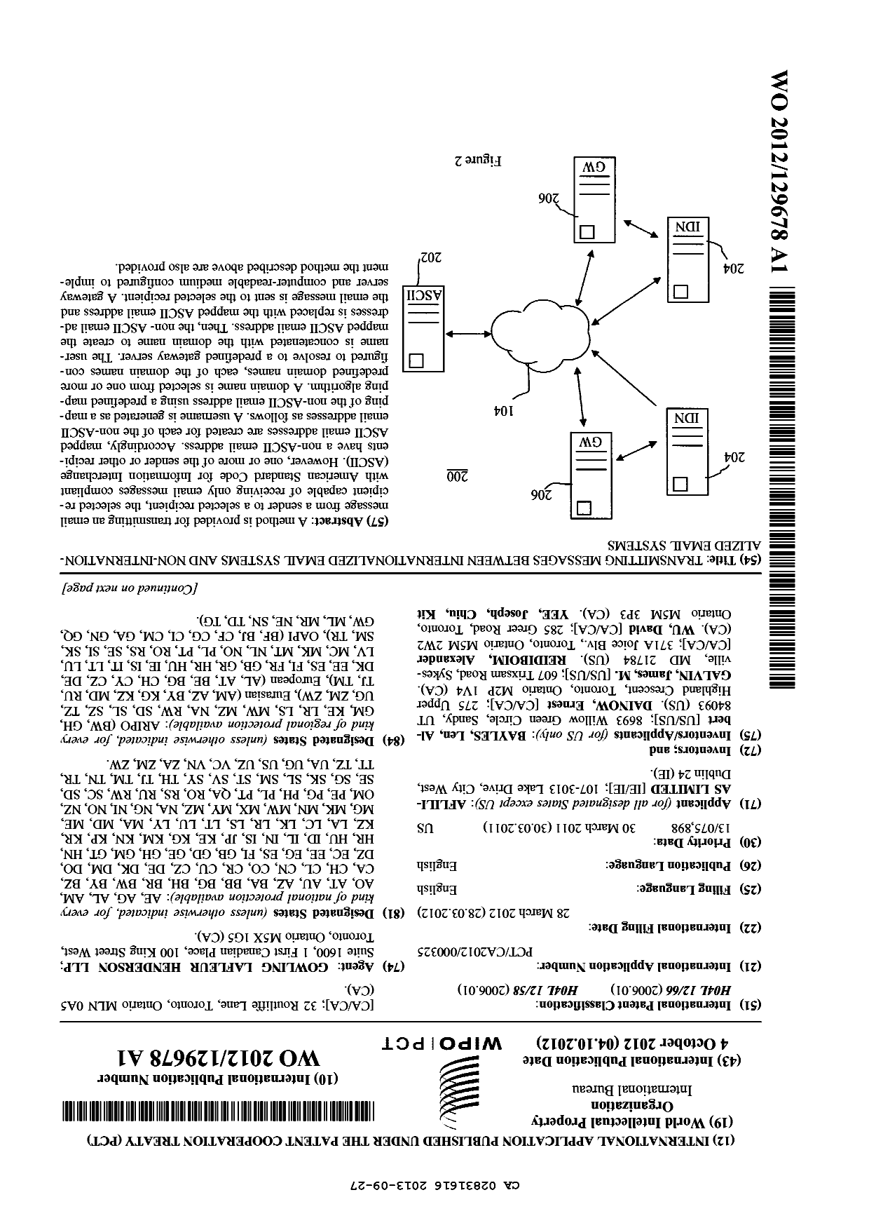 Document de brevet canadien 2831616. Abr%C3%A9g%C3%A9 20121227. Image 1 de 2
