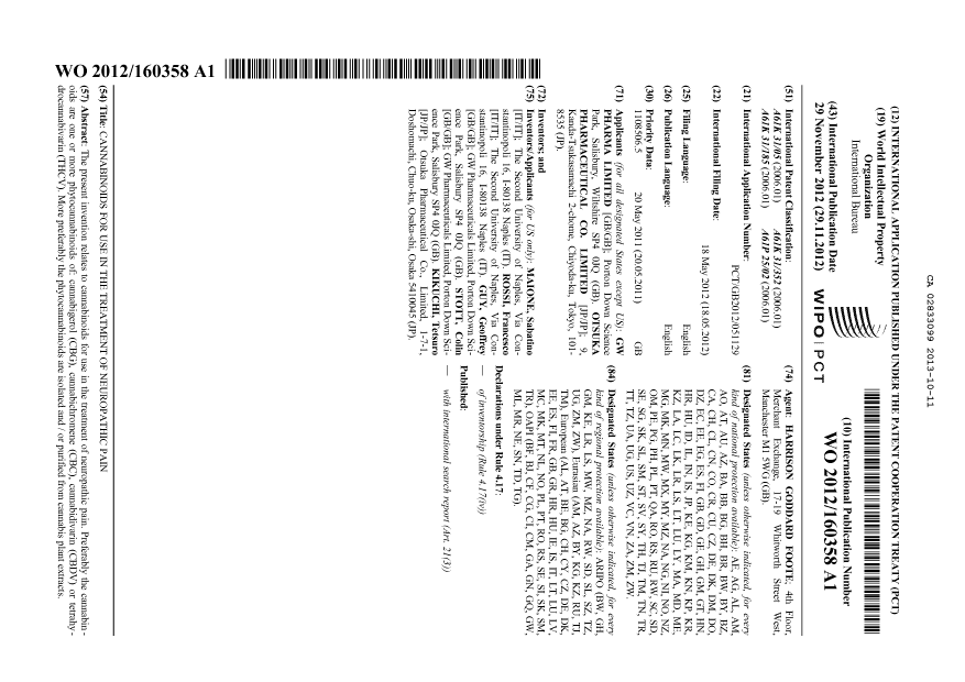 Document de brevet canadien 2833099. Abrégé 20131011. Image 1 de 1