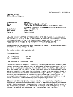 Document de brevet canadien 2833839. Demande d'examen 20150923. Image 1 de 3