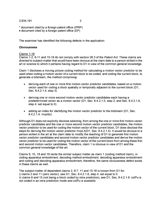Document de brevet canadien 2834191. Demande d'examen 20180208. Image 2 de 6