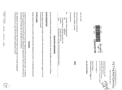 Canadian Patent Document 2834228. Amendment 20170615. Image 1 of 14