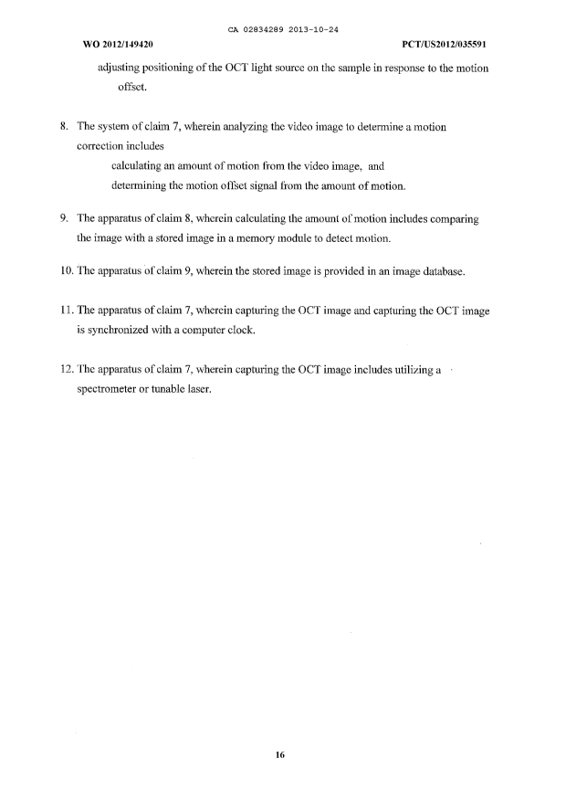 Document de brevet canadien 2834289. Revendications 20131024. Image 2 de 2