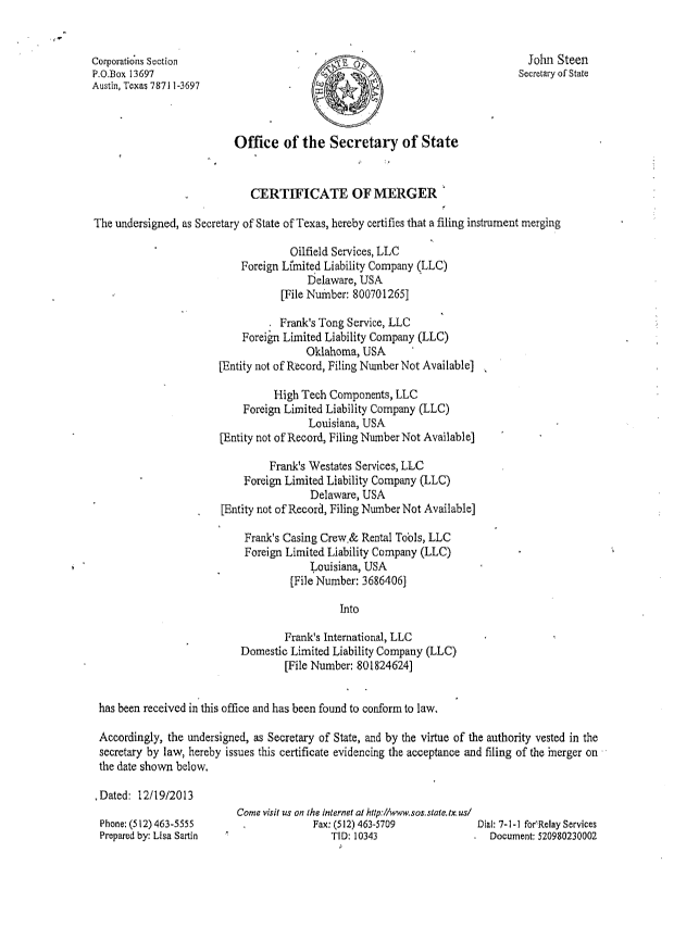 Document de brevet canadien 2834880. Cession 20141105. Image 4 de 4