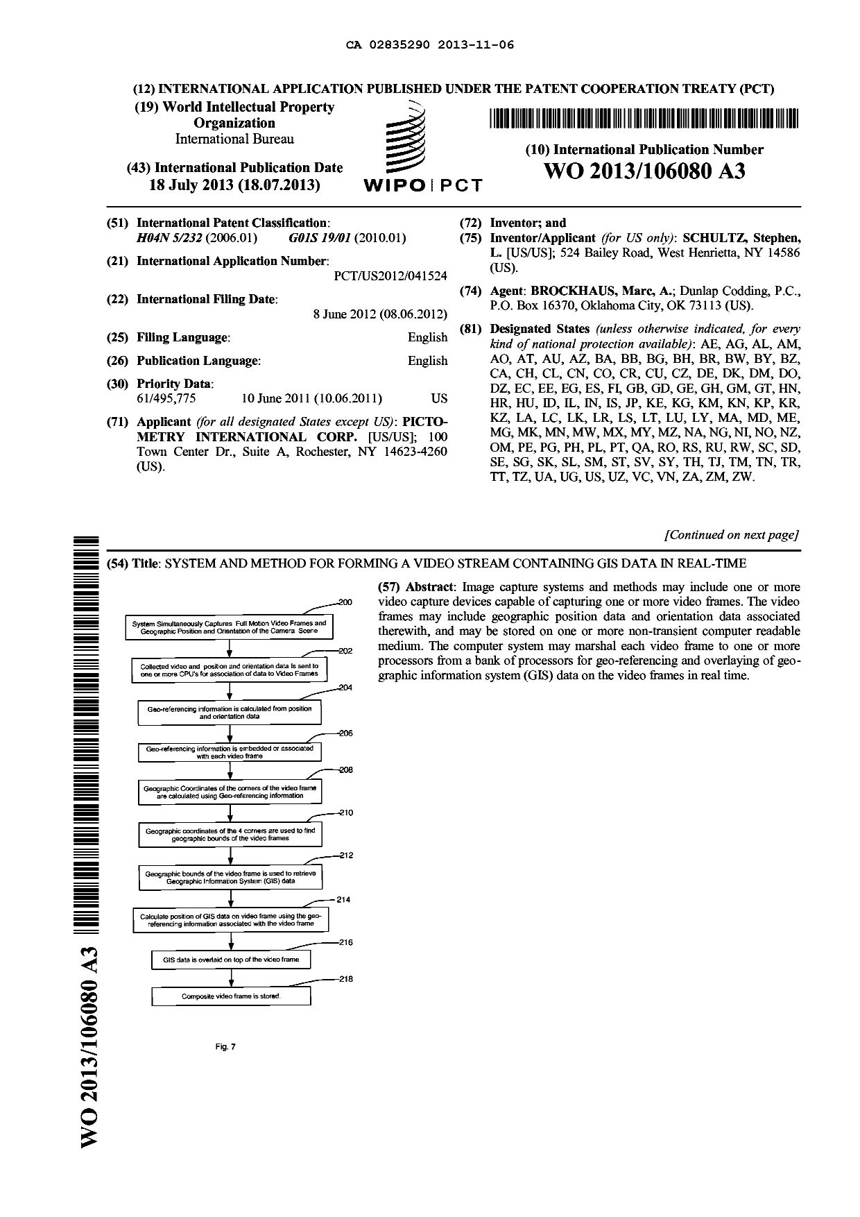 Document de brevet canadien 2835290. Abrégé 20131106. Image 1 de 2