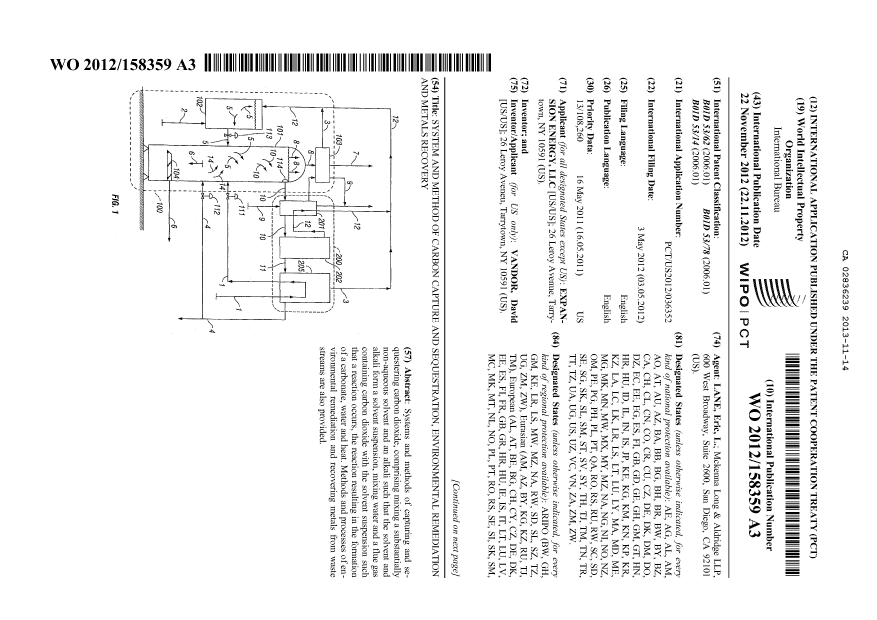 Canadian Patent Document 2836239. Abstract 20131114. Image 1 of 2