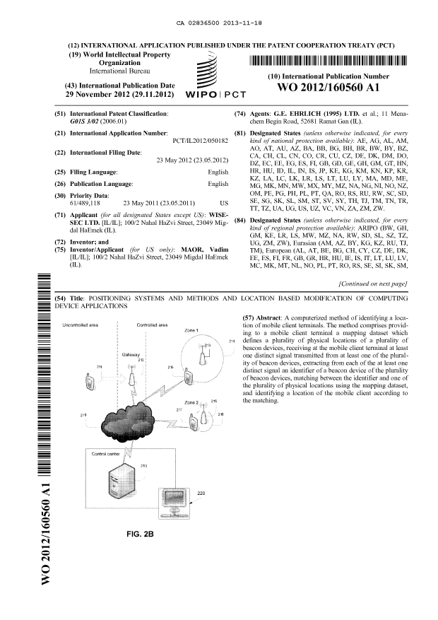Document de brevet canadien 2836500. Abrégé 20131118. Image 1 de 2