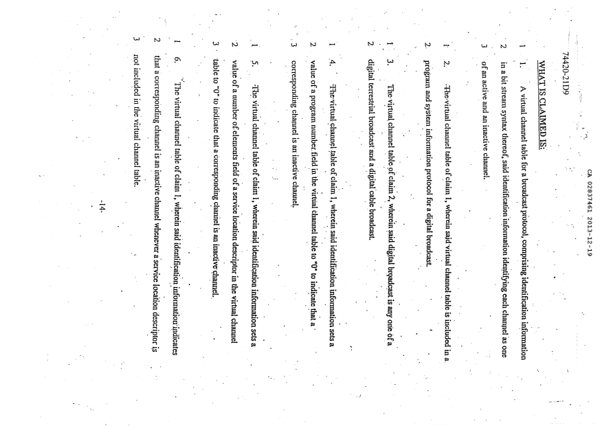 Document de brevet canadien 2837461. Revendications 20131219. Image 1 de 5