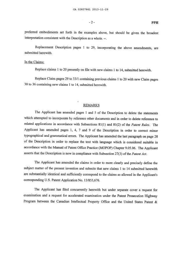 Document de brevet canadien 2837861. Poursuite-Amendment 20131129. Image 2 de 55