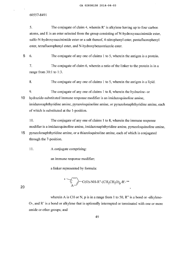Document de brevet canadien 2838158. Revendications 20140403. Image 2 de 7