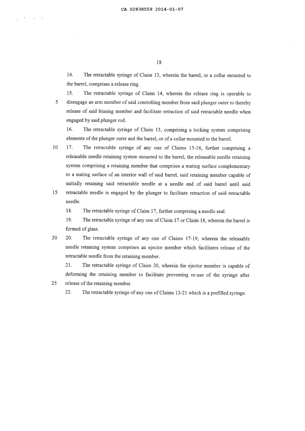 Document de brevet canadien 2838559. Revendications 20140107. Image 2 de 2