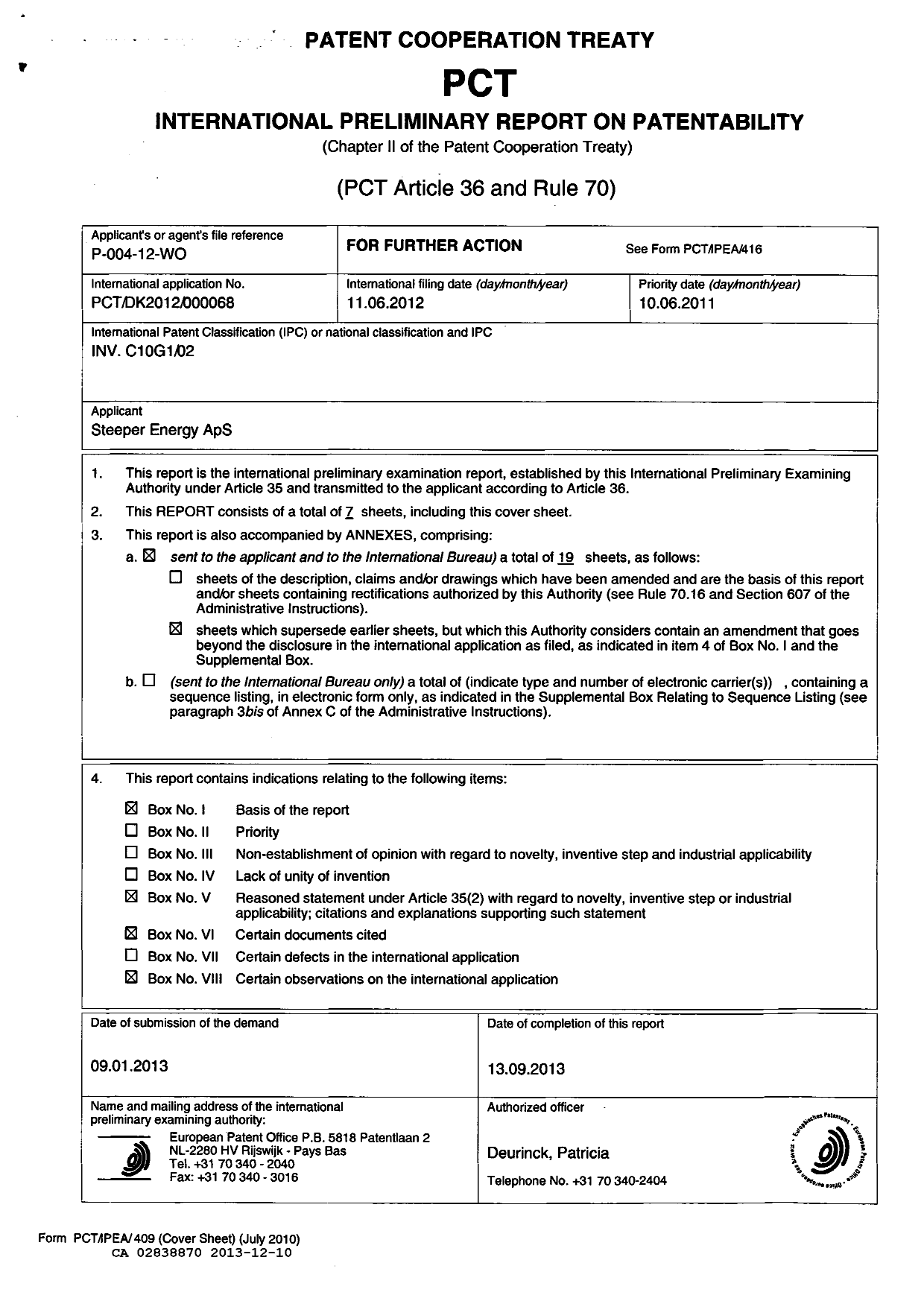 Document de brevet canadien 2838870. PCT 20121210. Image 1 de 38