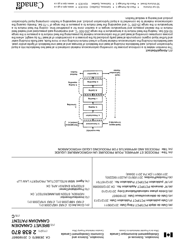 Document de brevet canadien 2838870. Page couverture 20180710. Image 1 de 1