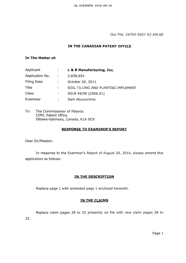 Document de brevet canadien 2838954. Poursuite-Amendment 20131210. Image 2 de 10