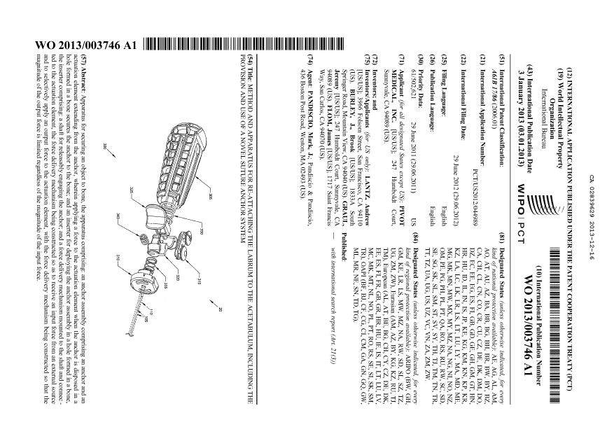 Document de brevet canadien 2839629. Abrégé 20131216. Image 1 de 1