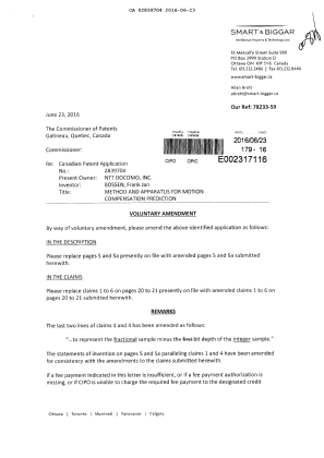 Document de brevet canadien 2839704. Modification 20160623. Image 1 de 6
