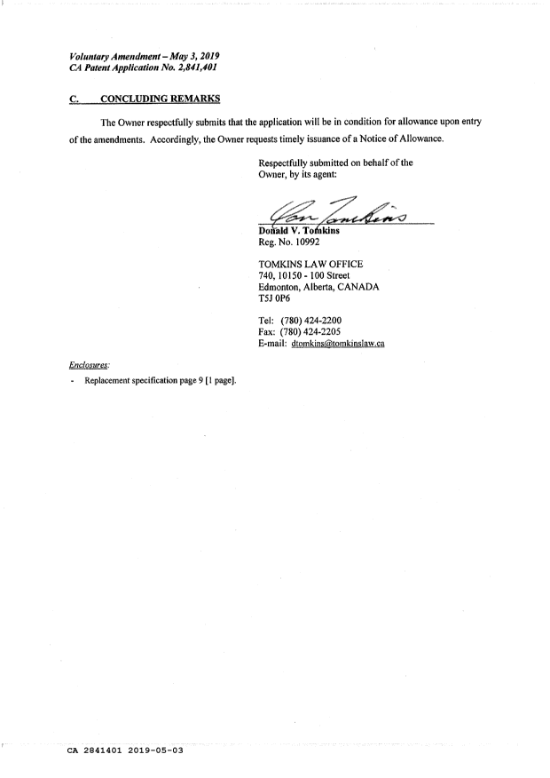 Canadian Patent Document 2841401. Amendment 20190503. Image 4 of 5