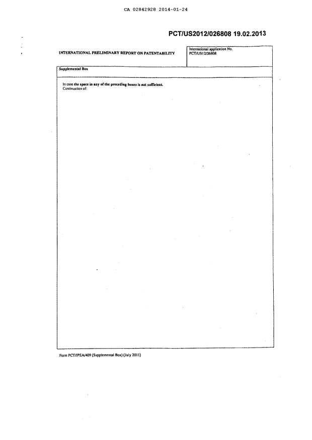Document de brevet canadien 2842928. Rapport d'examen préliminaire international 20140124. Image 5 de 5