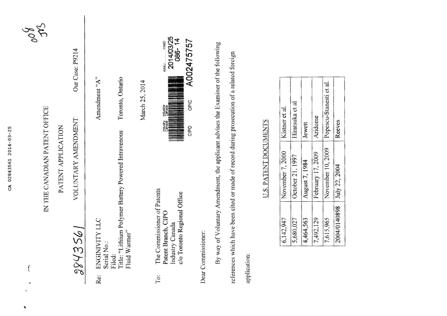 Canadian Patent Document 2843561. Prosecution-Amendment 20131225. Image 1 of 2