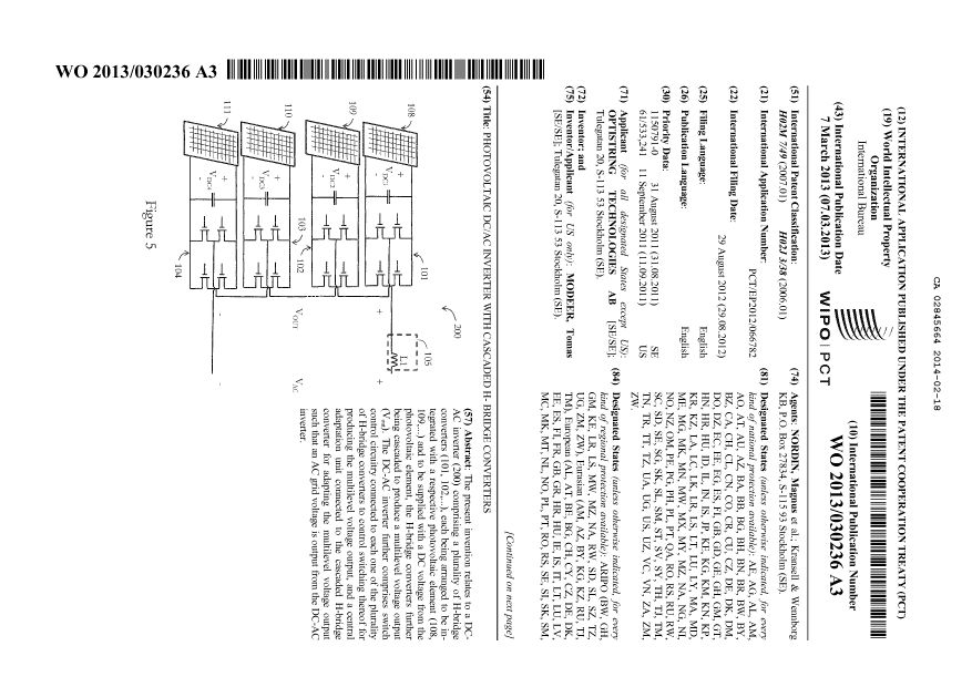 Document de brevet canadien 2845664. Abrégé 20140218. Image 1 de 2