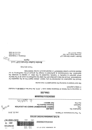 Document de brevet canadien 2846408. Correspondance 20141223. Image 1 de 1