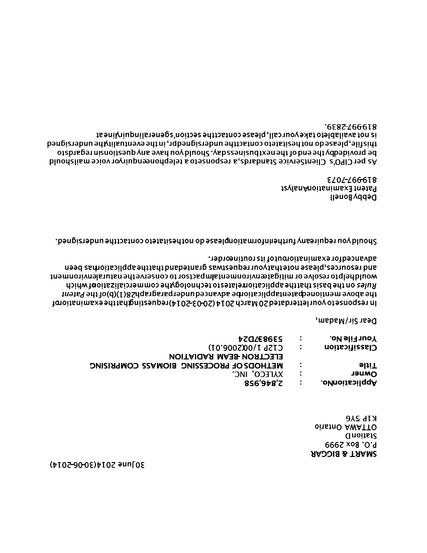 Canadian Patent Document 2846958. Prosecution-Amendment 20140630. Image 1 of 1