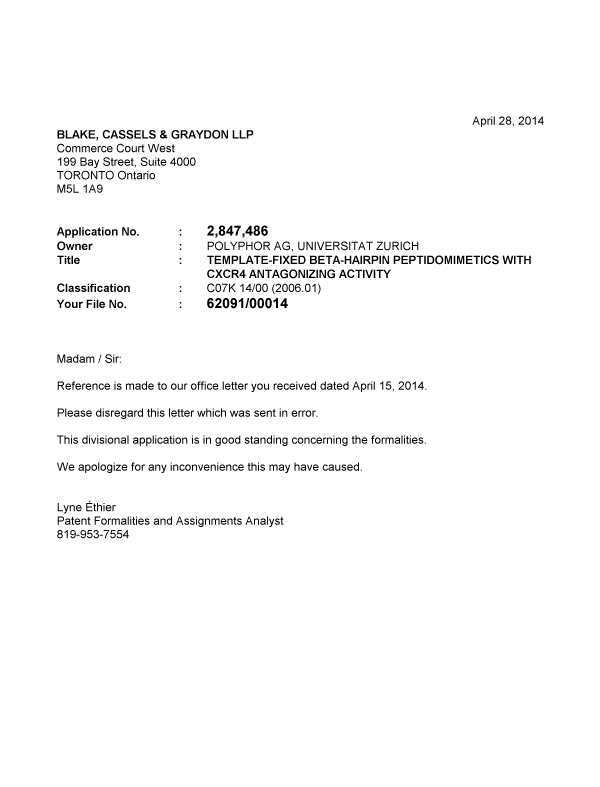 Canadian Patent Document 2847486. Correspondence 20140428. Image 1 of 1