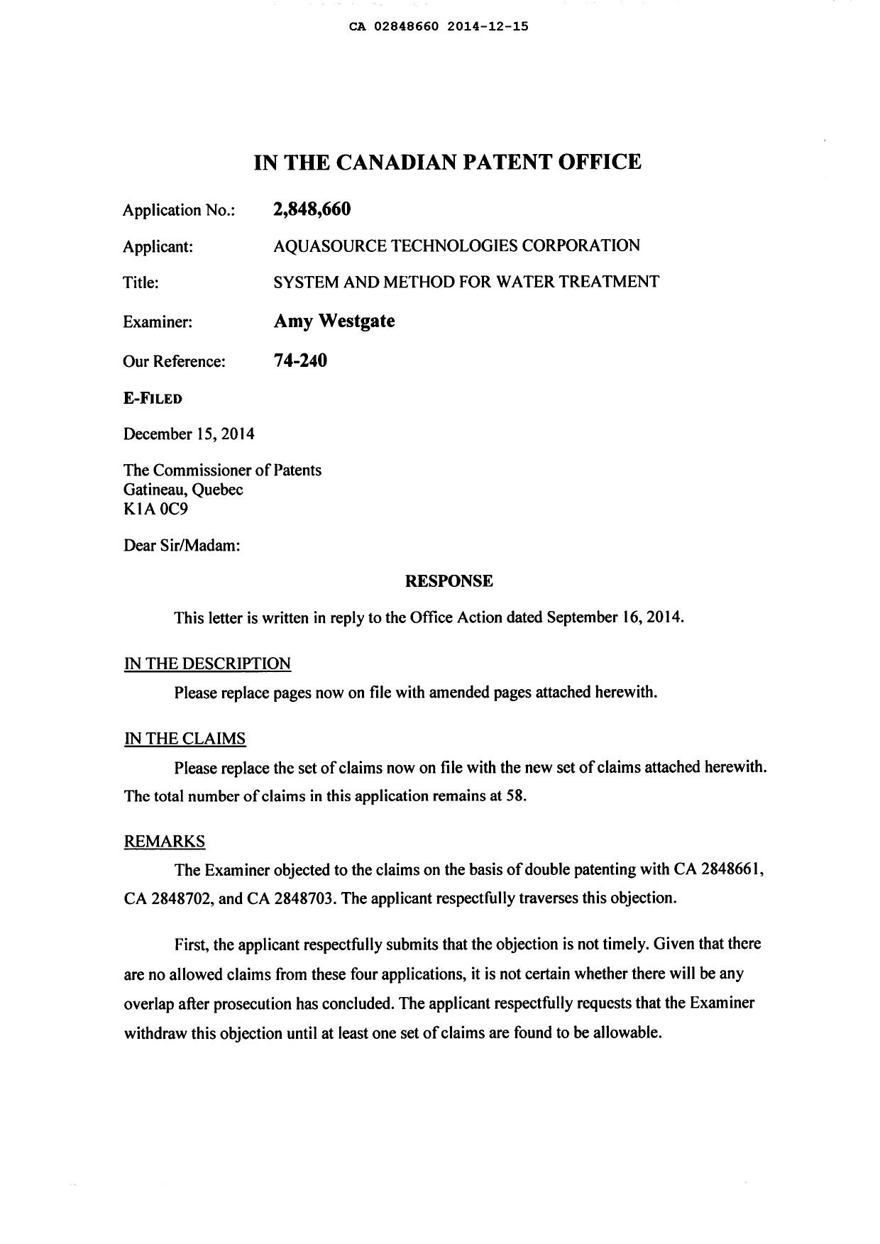 Canadian Patent Document 2848660. Prosecution-Amendment 20141215. Image 2 of 22