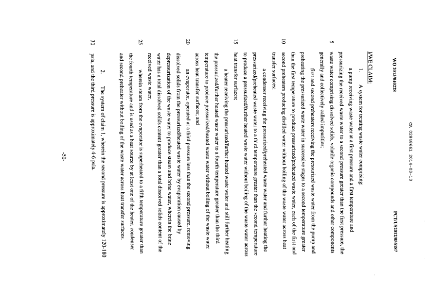 Document de brevet canadien 2848661. Revendications 20131213. Image 1 de 11