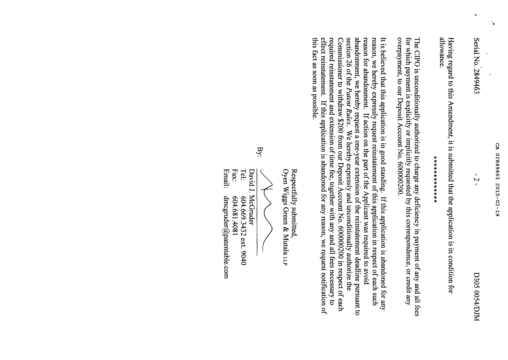 Canadian Patent Document 2849463. Prosecution-Amendment 20141219. Image 2 of 11