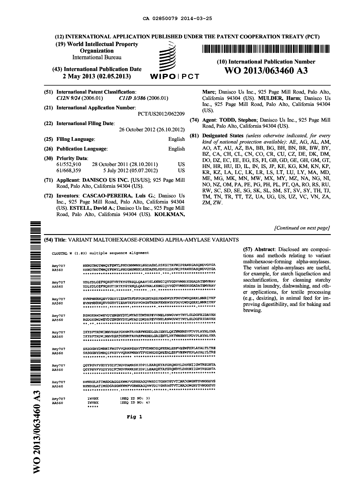 Document de brevet canadien 2850079. Abrégé 20140325. Image 1 de 2