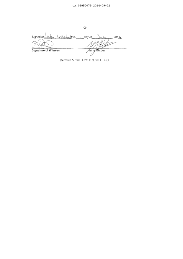 Document de brevet canadien 2850079. Cession 20140902. Image 5 de 5