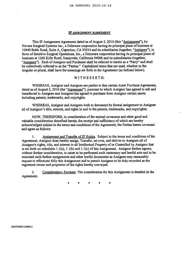Document de brevet canadien 2850651. Cession 20151214. Image 2 de 16