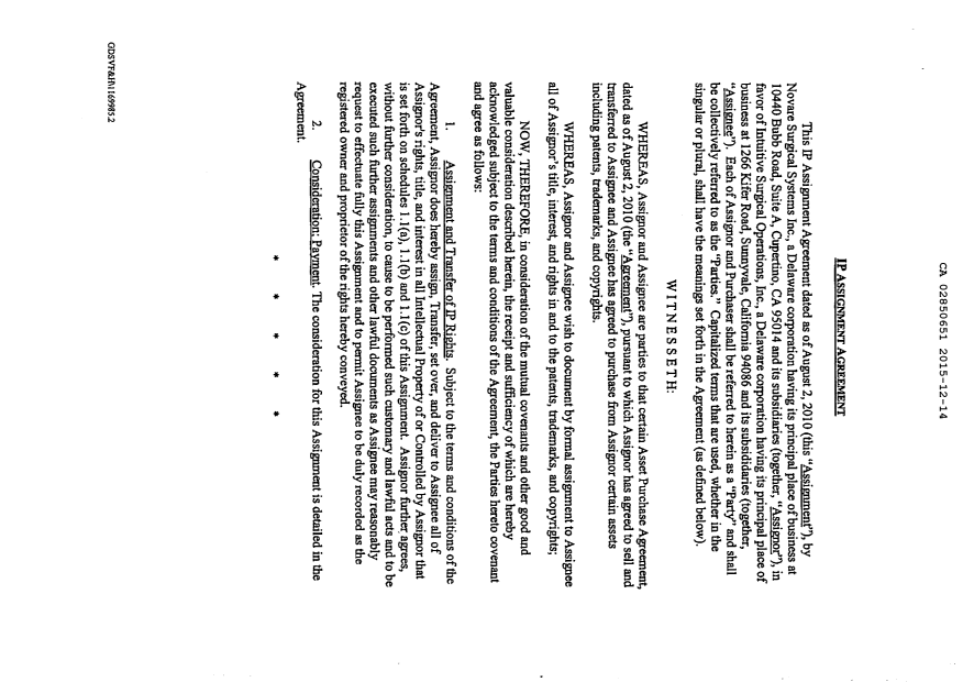 Canadian Patent Document 2850651. Assignment 20151214. Image 2 of 16