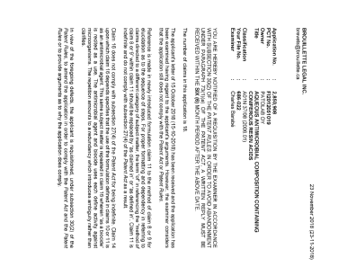 Document de brevet canadien 2850908. Demande d'examen 20181123. Image 1 de 3