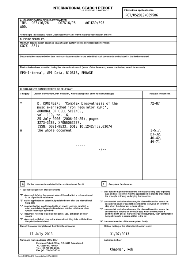 Document de brevet canadien 2855840. PCT 20131212. Image 1 de 8