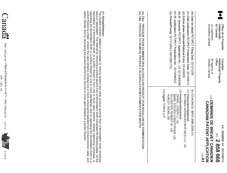 Document de brevet canadien 2858668. Page couverture 20140829. Image 1 de 1