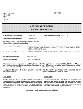 Document de brevet canadien 2859005. Correspondance 20140822. Image 1 de 1