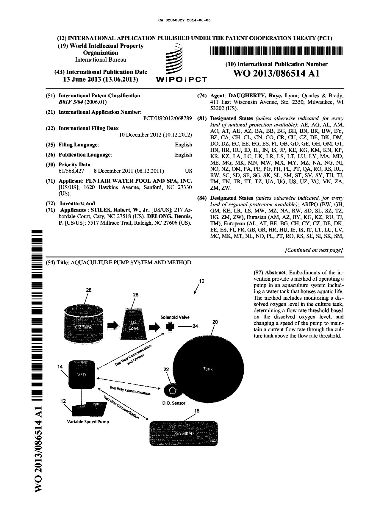 Document de brevet canadien 2860827. Abrégé 20140606. Image 1 de 2