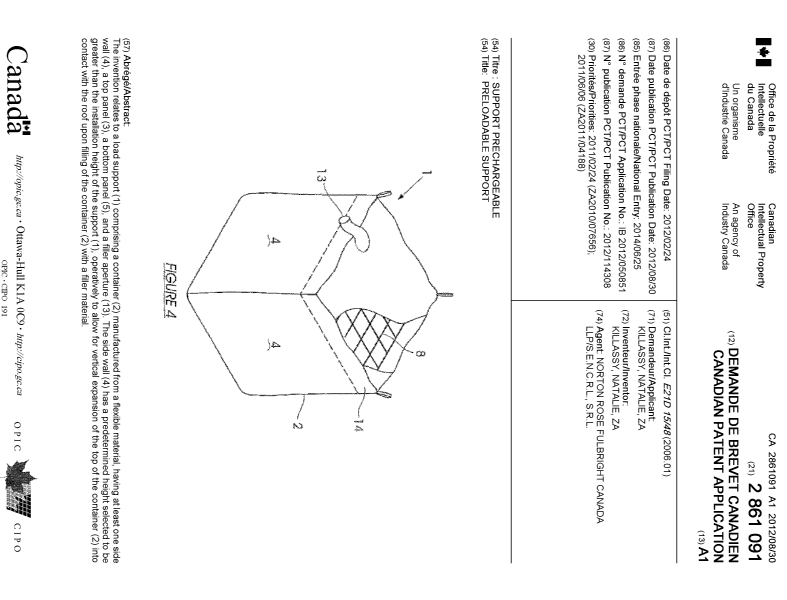 Canadian Patent Document 2861091. Cover Page 20140919. Image 1 of 1