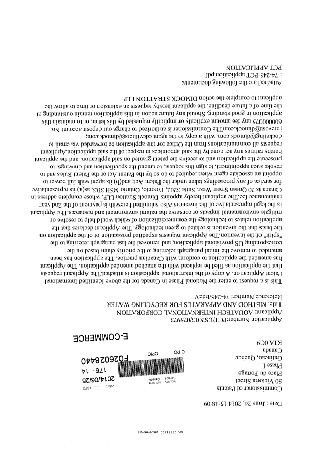 Document de brevet canadien 2861670. Poursuite-Amendment 20140625. Image 1 de 42