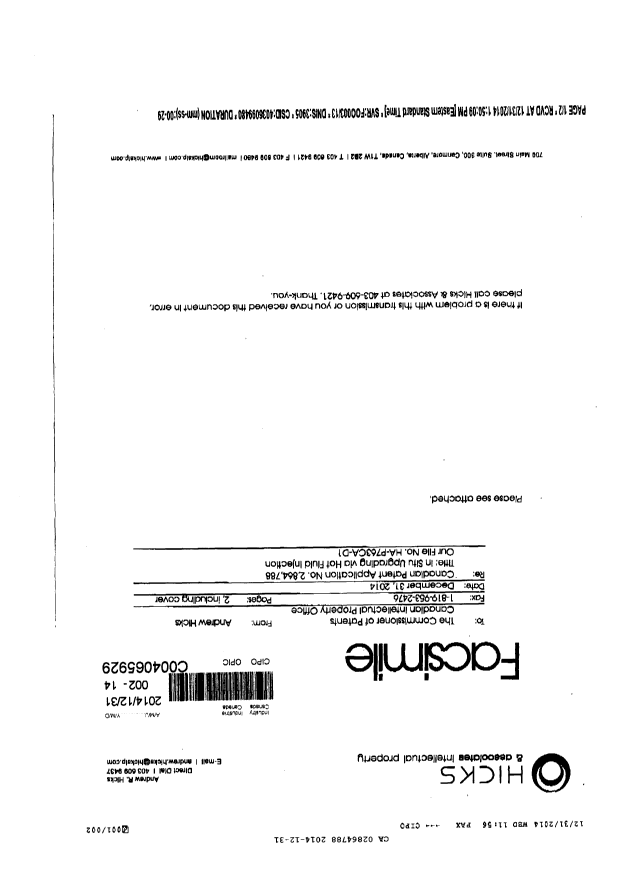 Canadian Patent Document 2864788. Prosecution-Amendment 20131231. Image 2 of 2