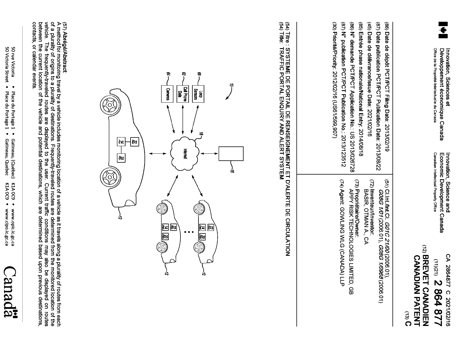 Canadian Patent Document 2864877. Cover Page 20210120. Image 1 of 1
