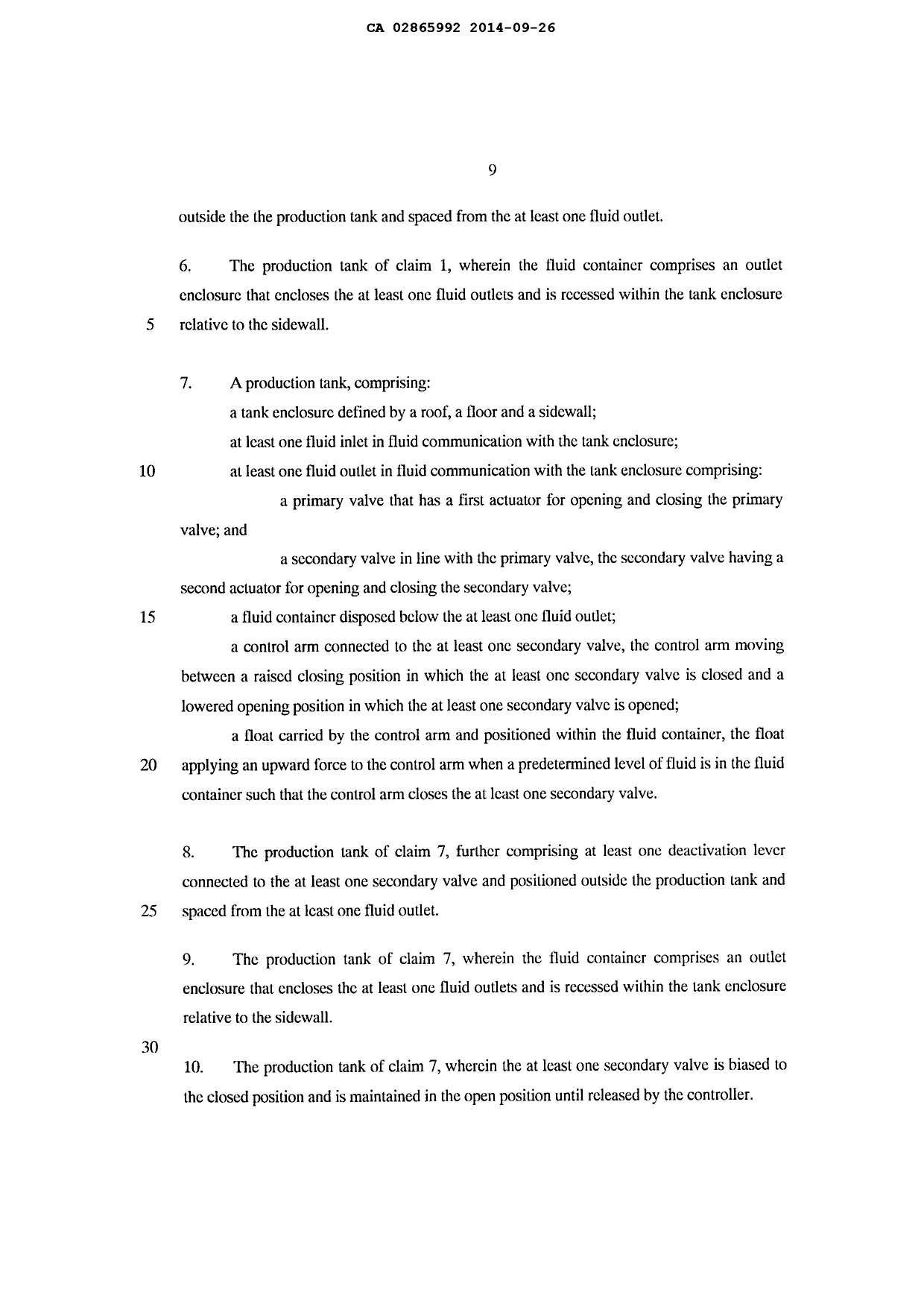 Document de brevet canadien 2865992. Revendications 20140926. Image 2 de 2