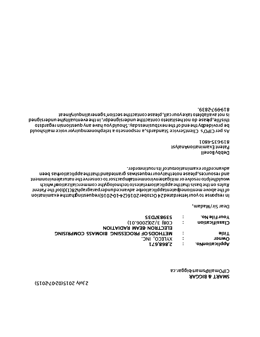Document de brevet canadien 2868671. Poursuite-Amendment 20141202. Image 1 de 1